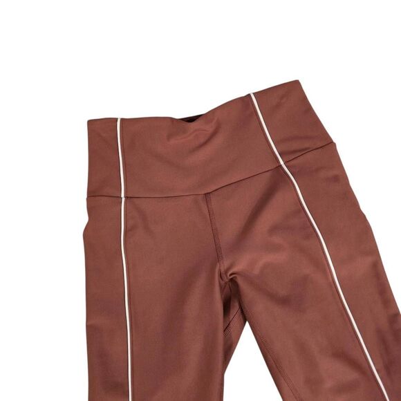 Abercrombie YPB Ankle Leggings Women's Small‎ Red Brown Waist Stretch - Picture 3 of 6